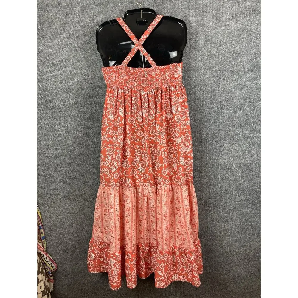 Land Of the Free Maxi multi layered floral dress Size Small Vacation Beach - Picture 5 of 12